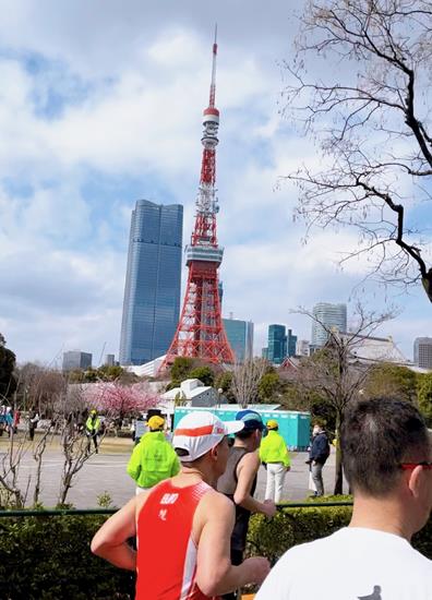 東京マラソンの東京タワー
